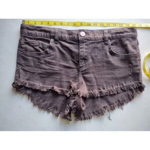 O'Neill Women's Brown Distressed Frayed Hem Denim Shorts Size 30